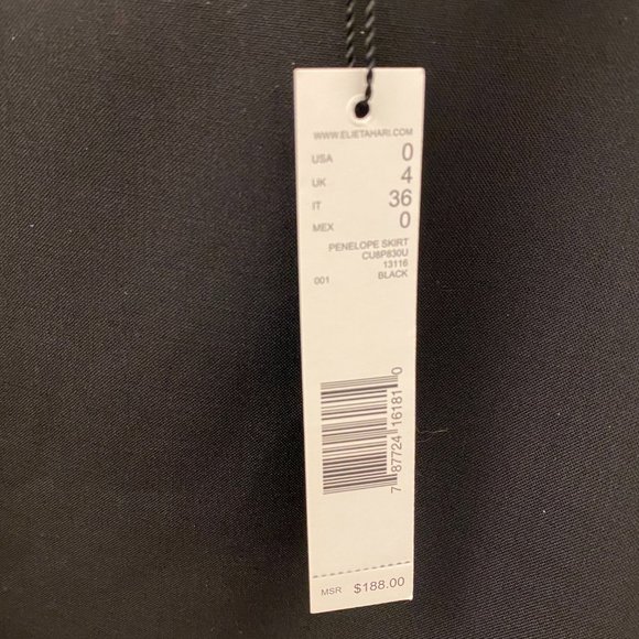 NWT Elie Tahari Stretch-Wool Pencil Skirt 0 - Picture 3 of 3